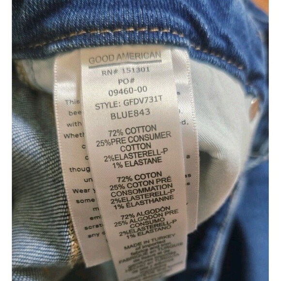 Good American Good Legs Flare Jeans Size 26/2 Med Wash Stretch 34" inseam - Picture 6 of 7